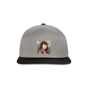 Anime Girl #1 - Snapback Cap - graphite/black - Front
