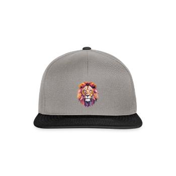Tête de lion géométrique - Casquette snapback - gris graphite/noir - Devant