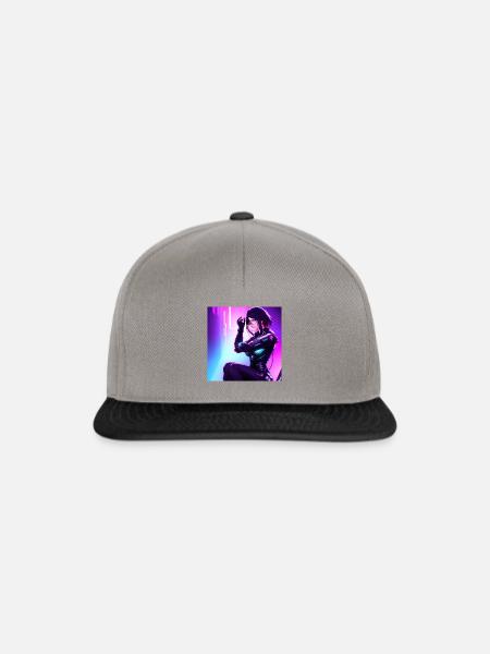 Cyberpunk Girl Sticker 2 - Snapback Cap - Graphit/Schwarz