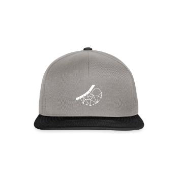 Sloth logo white - Snapback Cap - graphite/black - Front