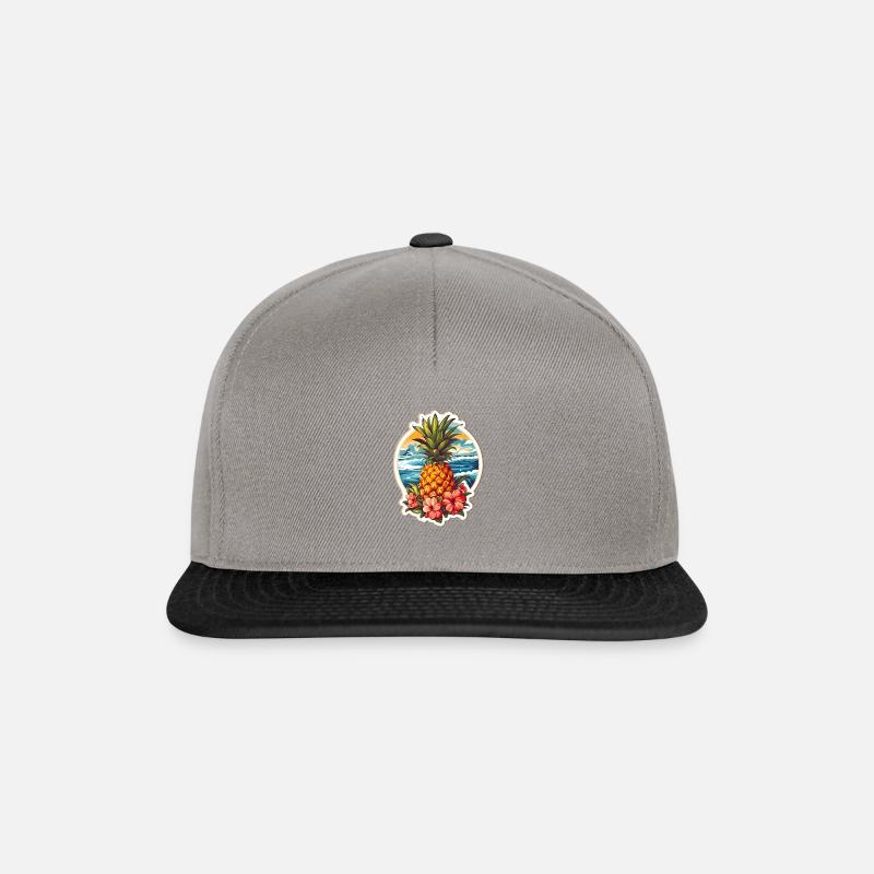 Pineapple Beach - Thé floral de vacances d’été - Casquette snapback - gris graphite/noir