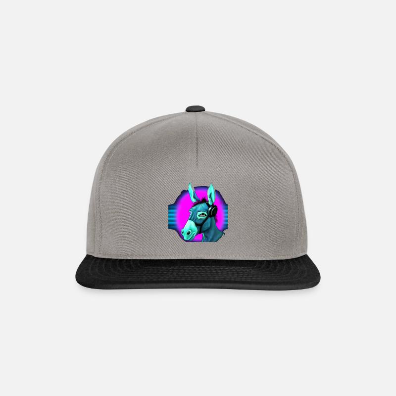 Synthwave Donkey - Snapback Cap - Graphit/Schwarz