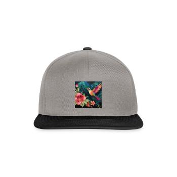 quilting hummingbirds - Snapback Cap - Graphit/Schwarz - Vorne