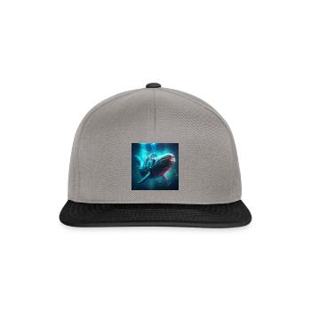 cyberpunk whale - Snapback Cap - graphite/black - Front