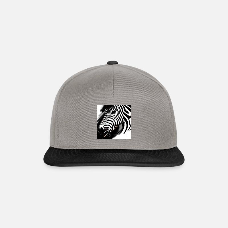Zebra black and white - Snapback Cap - graphite/black