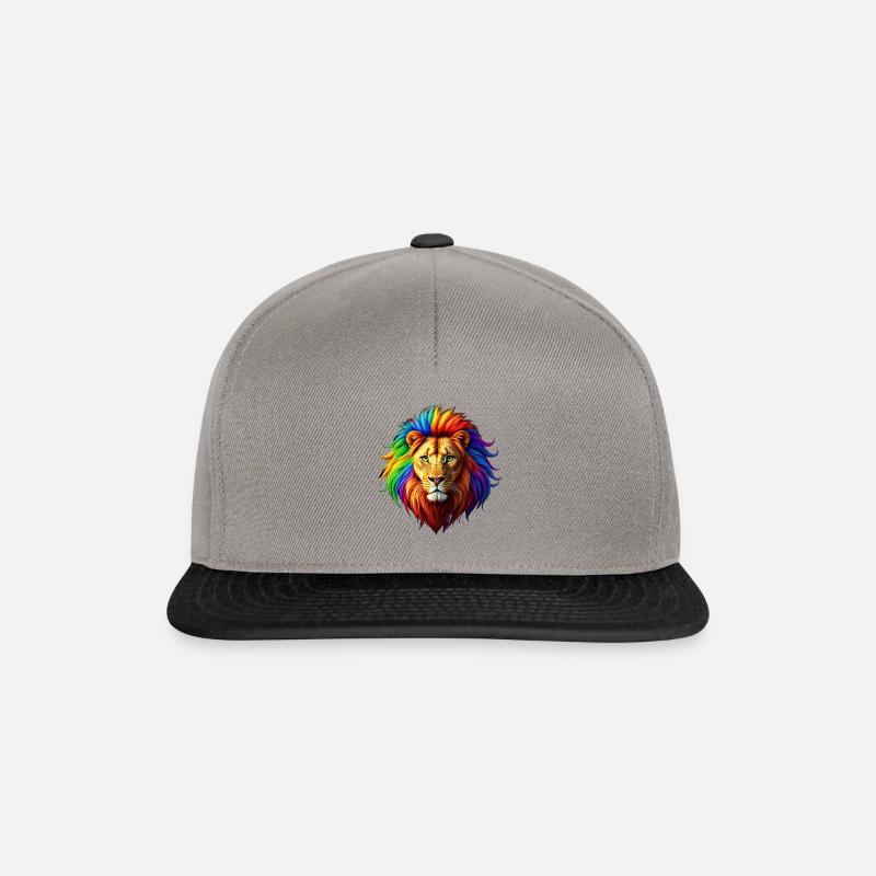 Löwe Regenbogen Mähne - Snapback Cap - Graphit/Schwarz