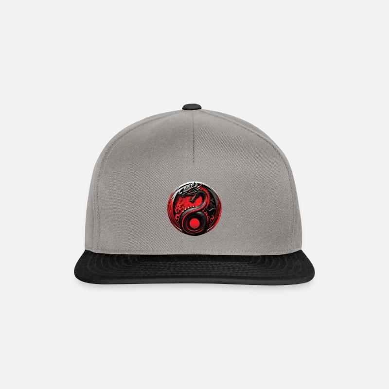 Drache Ying Yang Gleichgewicht - Snapback Cap - Graphit/Schwarz