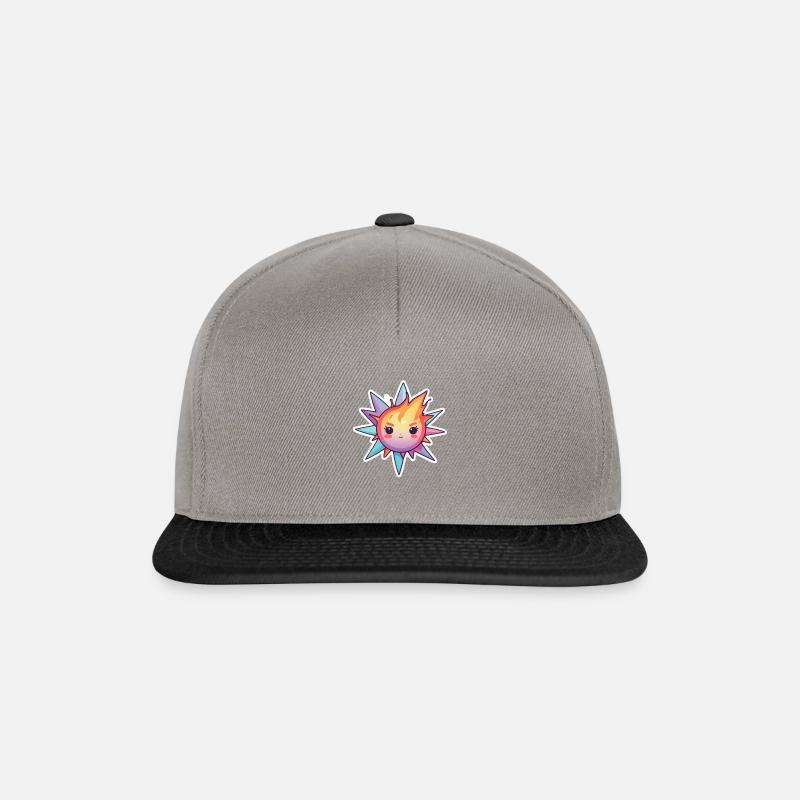 Boule de feu effrontée et dure sur une étoile de cristal - Casquette snapback - gris graphite/noir