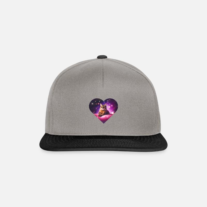 Sternenstaub-Kuschelkatze - Stardust Snuggle Cat - Snapback Cap - graphite/black