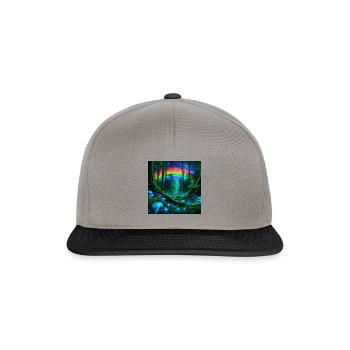 Mystischer Regenwald bei Nacht - Snapback Cap - Graphit/Schwarz - Vorne