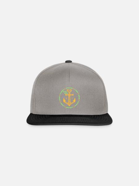 MEER SONNE STRAND LIEBE Anker und Herzen 2 - Snapback Cap - Graphit/Schwarz