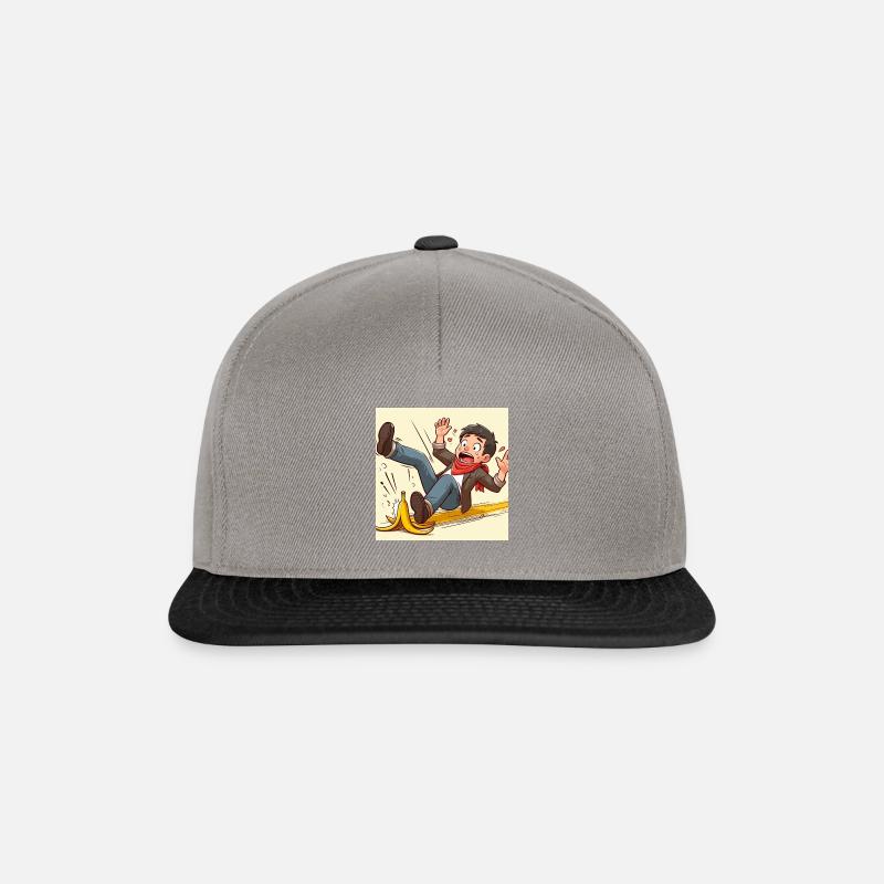 Junge rutscht aus auf einer Banane - Snapback Cap - Graphit/Schwarz