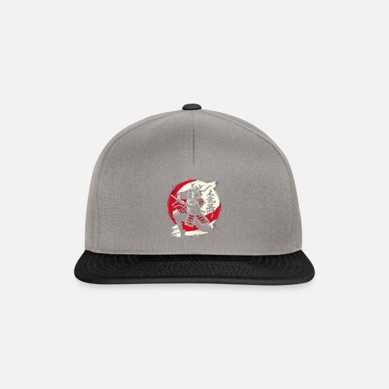 Samurai Warrior Red Sun Kanji Martial Art - Snapback Cap - graphite/black
