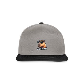 Opérateur lisse : Capybara cool avec lunettes de soleil - Casquette snapback - gris graphite/noir - Devant