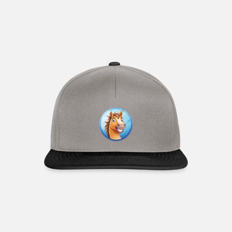 Pferd - Snapback Cap - Graphit/Schwarz