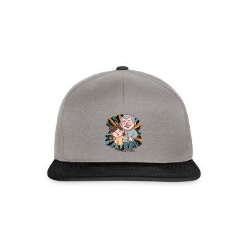 Grandpa, grandparents, granddaughter - Snapback Cap - graphite/black - Front