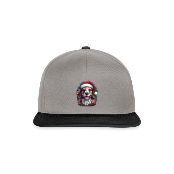Weihnachten Hund Design - Snapback Cap - Graphit/Schwarz - Vorne