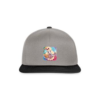 Französischer Pudel mit Frankreich im Hintergrund - Snapback Cap - Graphit/Schwarz - Vorne