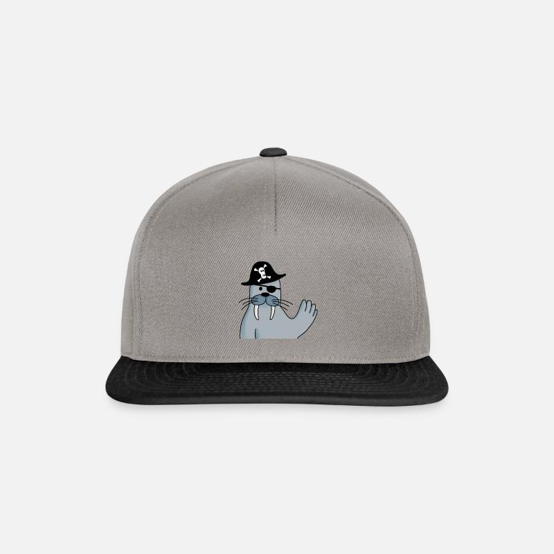 Pejo the Pirate Walrus - Snapback Cap - graphite/black