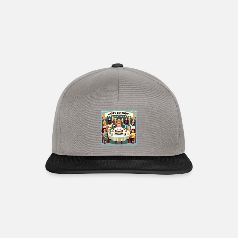 Geburtstagsshirt 80er - Snapback Cap - Graphit/Schwarz