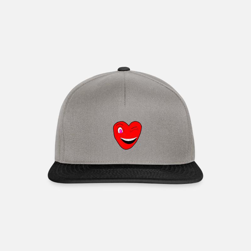 Lächelndes Herz - Snapback Cap - Graphit/Schwarz