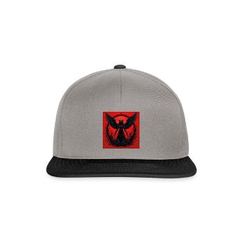 Winged demon in black against red background - Snapback Cap - graphite/black - Front