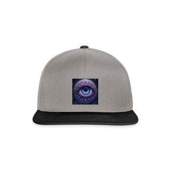 Eye in Gemstone-like Ball, Blue, Purple - Snapback Cap - graphite/black - Front