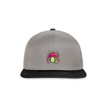Oktopus-Geist - Snapback Cap - Graphit/Schwarz - Vorne