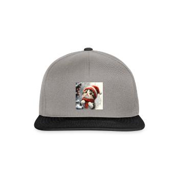 Kawaii Christmas Kitten - Snapback Cap - graphite/black - Front