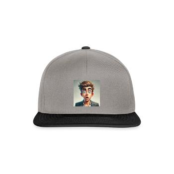 Eine humorvolle realistische Illustration - Snapback Cap - Graphit/Schwarz - Vorne
