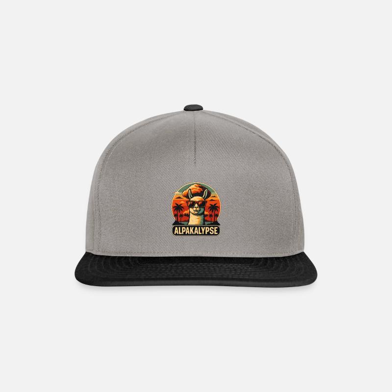 Alpaca Retro Sunset Design - Snapback Cap - graphite/black
