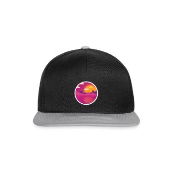 LandShaped Purple Sunset - Snapback Cap - black/grey - Front