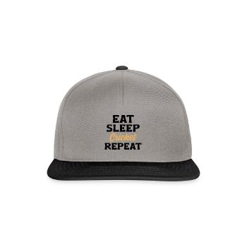 Eat Sleep Cricket Repeat - Snapback Cap - Graphit/Schwarz - Vorne