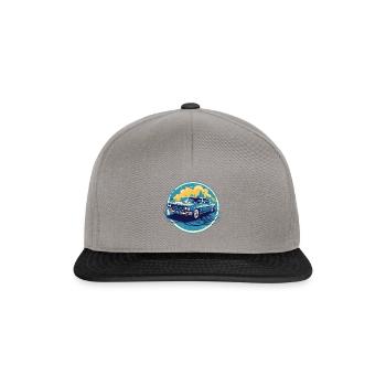 Voiture classique américaine vintage bleue - Casquette snapback - gris graphite/noir - Devant