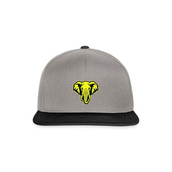 Elephant Head Portrait Icon - Snapback Cap - graphite/black - Front