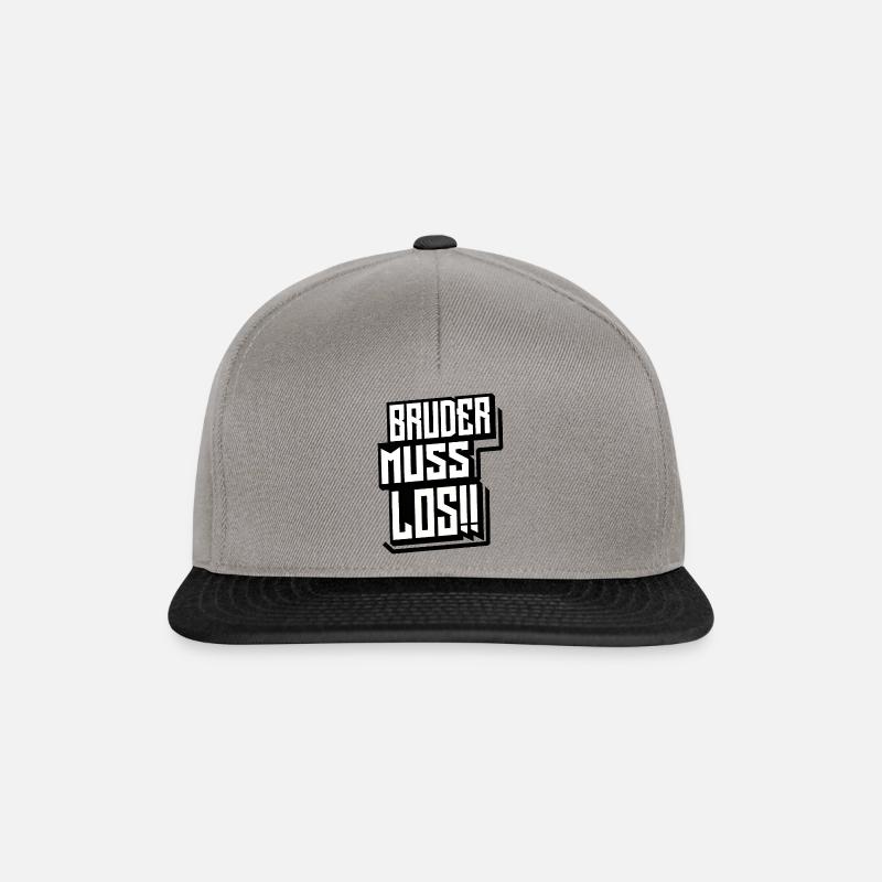 Bruder muss los - Snapback Cap - Graphit/Schwarz