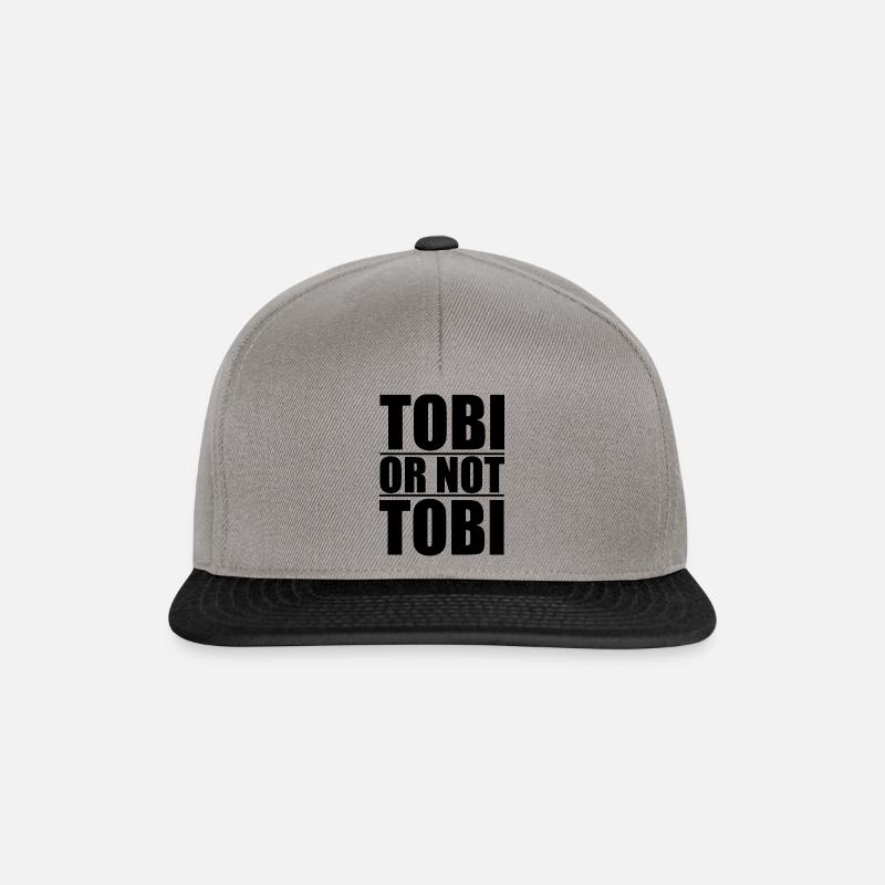 "Tobi or not Tobi" Tobias Geschenk Idee - Snapback Cap - Graphit/Schwarz