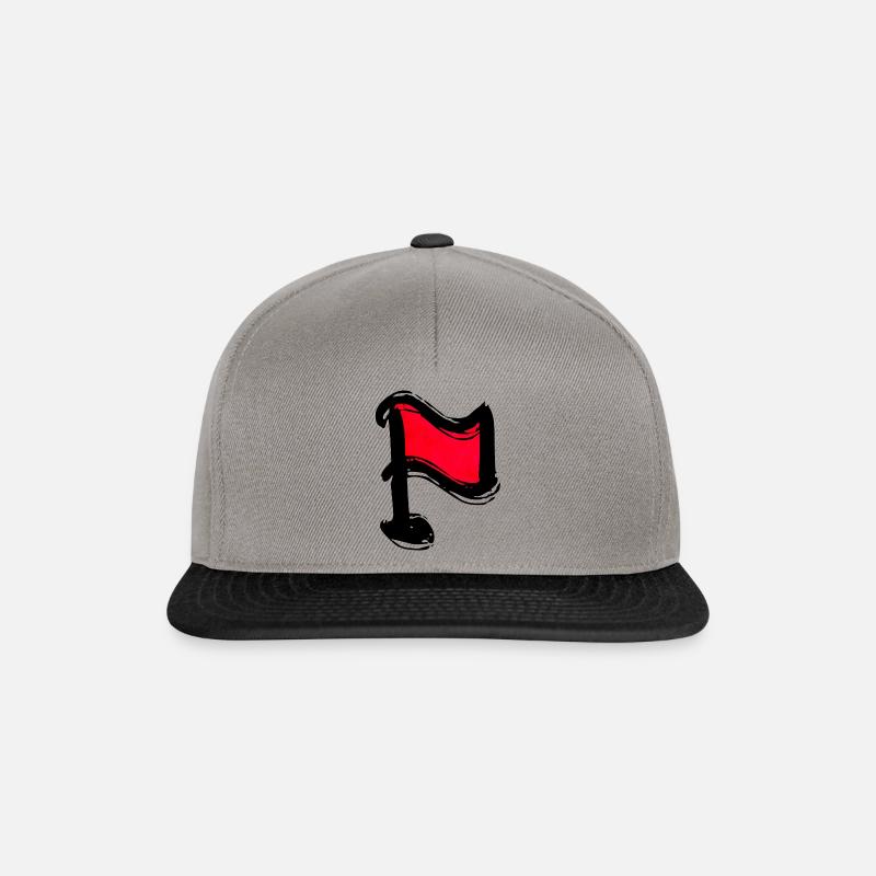 Rote Flagge - Snapback Cap - Graphit/Schwarz