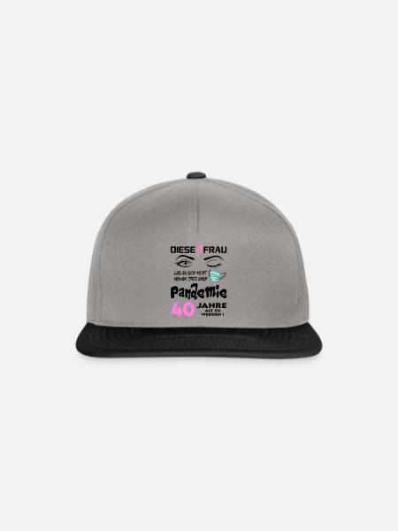Geburtstag Frau Pandemie Lockdown Corona 40 - Snapback Cap - Graphit/Schwarz