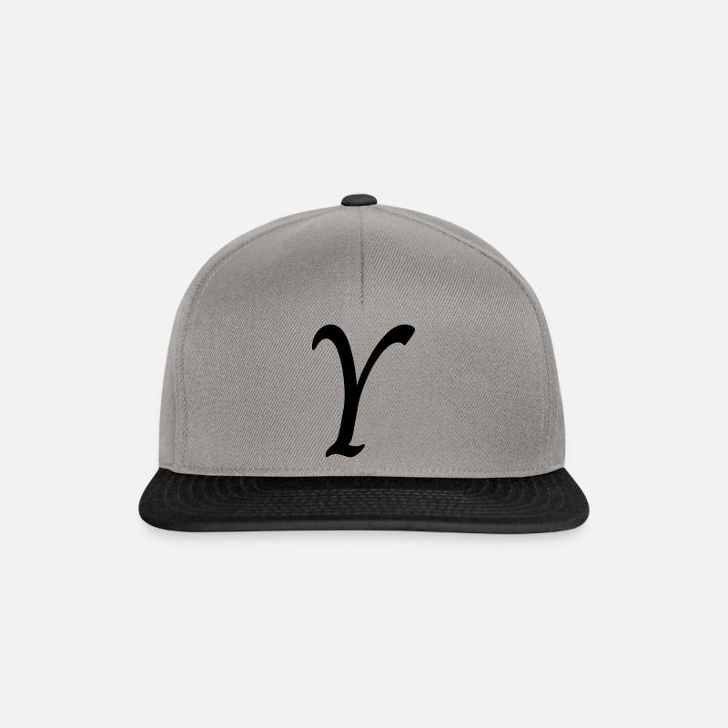 Letter Y - Snapback Cap - graphite/black