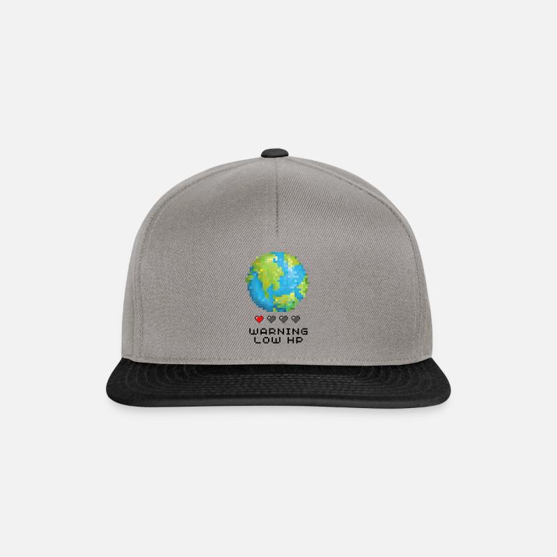 Terre pixelart - Casquette snapback - gris graphite/noir