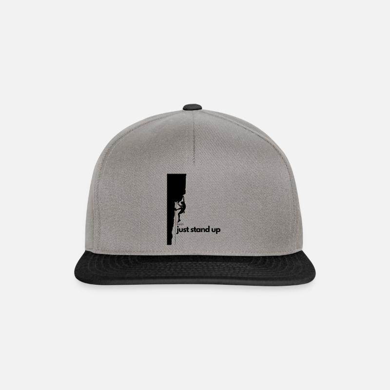 Just stand up- Klettern & Bouldern - Snapback Cap - Graphit/Schwarz