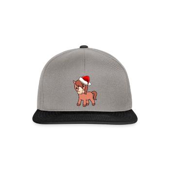 Pferd Weihnachten Comic - Snapback Cap - Graphit/Schwarz - Vorne