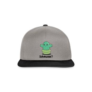 Kaktus zum Schmusen- Lustiger süßer Kaktus - Snapback Cap - Graphit/Schwarz - Vorne