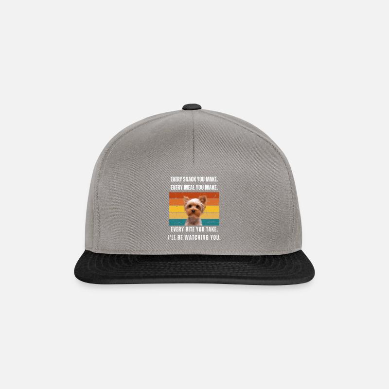 Chaque collation que vous préparez. Yorkshire Terrier Rétro - Casquette snapback - gris graphite/noir