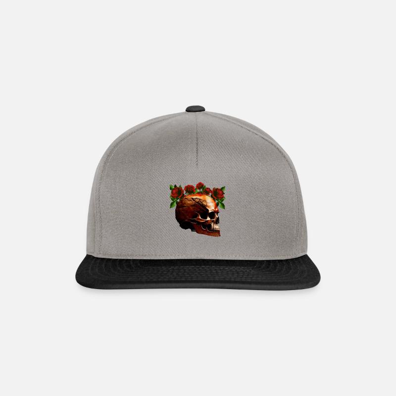 Totenkopf mit Rosenkranz - Snapback Cap - Graphit/Schwarz