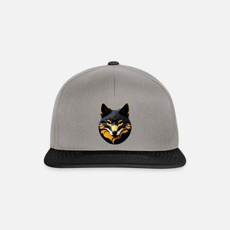 Black and gold fox - Snapback Cap - graphite/black