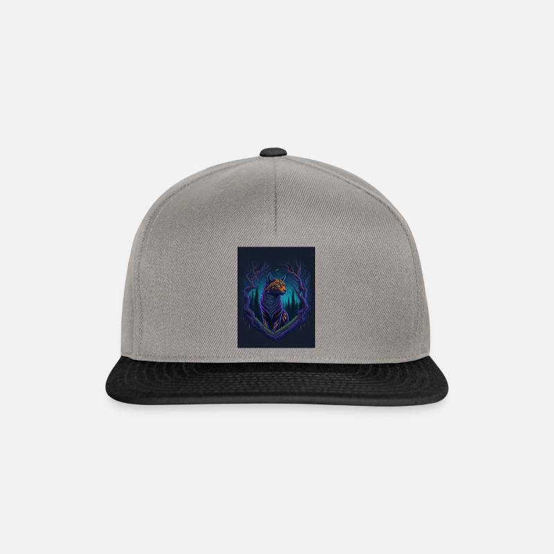Lynx in Forest - Snapback Cap - Graphit/Schwarz