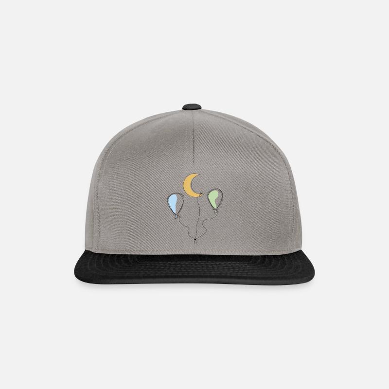 Moon and Balloons - Snapback Cap - graphite/black