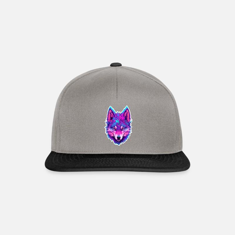 cute wolf head - Snapback Cap - Graphit/Schwarz